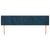 vidaXL Kopfteil mit Ohren Dunkelblau 163x16x78/88 cm Samt