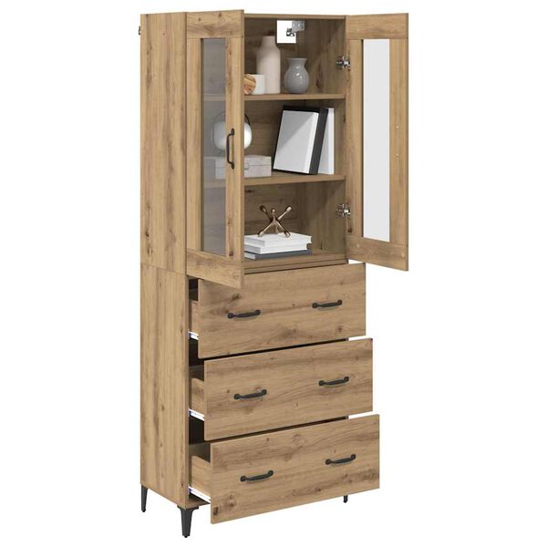 vidaXL Highboard Artisan-Eiche 69,5 x 34 x 180 cm Holzwerkstoff