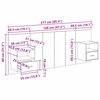 vidaXL Kopfteil mit Schrank mit Schubladen 3 pcs Altholz Holzwerkstoff