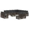 vidaXL Gartensofa-set 14 stk. Grau Poly-Rattan