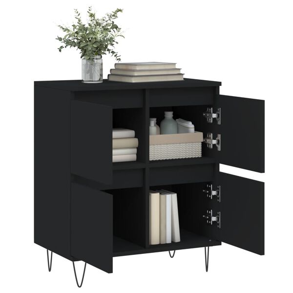 vidaXL Sideboard Schwarz 60x35x70 cm Holzwerkstoff