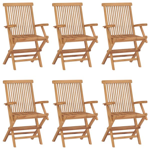 vidaXL Klappbare Gartenstühle 6 Stk. Massivholz Teak