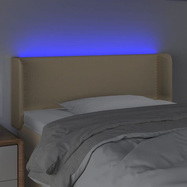 vidaXL LED Kopfteil Creme 103x16x78/88 cm Stoff