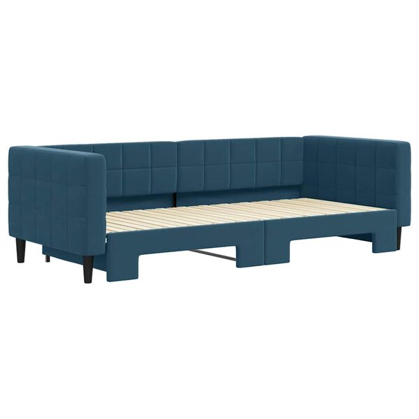 vidaXL Tagesbett Ausziehbar Blau 90x200 cm Samt