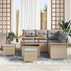 vidaXL Garten-Sofa-Set mit Kissen mit Kissen 8 pcs Beige und Hellgrau
