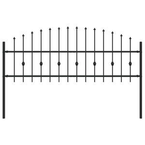 vidaXL Spie&szlig;zaun ASTEN 200 x 110 cm Pulverbeschichteter Stahl Schwarz