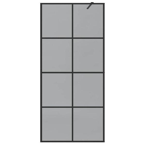 vidaXL Walk-in Duschwand Schwarz 90 x 195 cm Geh&auml;rtetes Glas