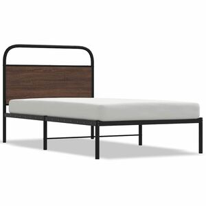 vidaXL Bettgestell ohne Matratze 90x190 cm Braun Eichen-Optik