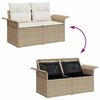 vidaXL Garten-Sofa-Set mit Kissen mit Speicher 9 pcs Beige und Creme