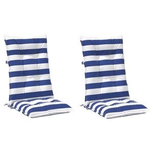 vidaXL Outdoor-Kissen 2 stk. Stoff Blau und Wei&szlig; 120 x 50 x 7 cm