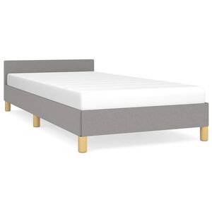 vidaXL Bettgestell ohne Matratze Hellgrau 90x200 cm Stoff