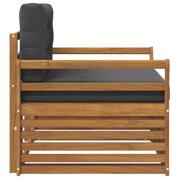 vidaXL Outdoor-Sofagarnitur Massives Akazienholz und Polyester Natur