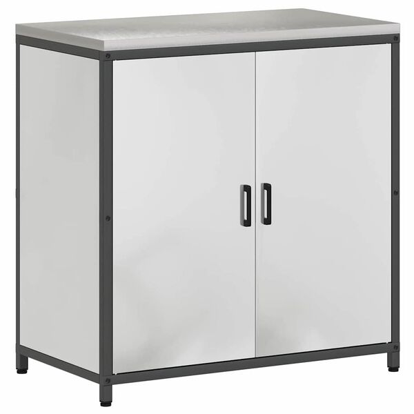 vidaXL K&uuml;chenaufbewahrung mit Regal Silber 60 x 50 x 92 cm Stahl