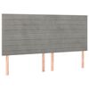 vidaXL Kopfteil Hellgrau 180x5x118/128 cm Samt