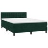 vidaXL Boxspringbett mit Matratze Dunkelgr&uuml;n 140x200 cm Samt