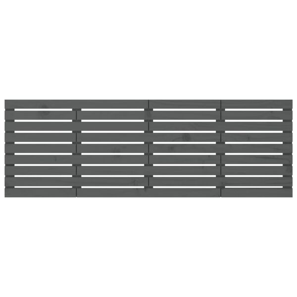 vidaXL Wand-Kopfteil Grau 206x3x63 cm Massivholz Kiefer