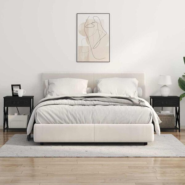 vidaXL Nachttisch 2 pcs Schwarz Eichen-Optik 41 x 31 x 51 cm