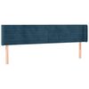 vidaXL Kopfteil mit Ohren Dunkelblau 203x16x78/88 cm Samt