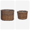 vidaXL Blumentopf Korb mit Speicher 2 pcs Braun Kubu Rattan