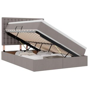 vidaXL Aufbewahrungsbett mit Matratze Taupe 140 x 200 cm Polyester