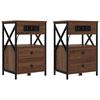 vidaXL Nachttisch 2 stk. Braun Eichen-Optik 40 x 31 x 60 cm