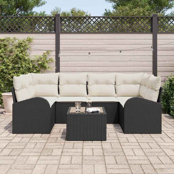 vidaXL Gartensofa-set Schwarz 55 x 55 x 37 cm Poly-Rattan