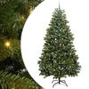 vidaXL K&uuml;nstlicher klappbarer Weihnachtsbaum Gr&uuml;n 270 cm PVC und Stahl