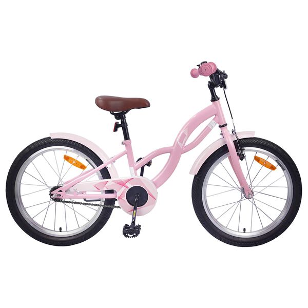 vidaXL Kinderfahrrad 18 Zoll f&uuml;r 5-7 Jahre alt Hellrosa