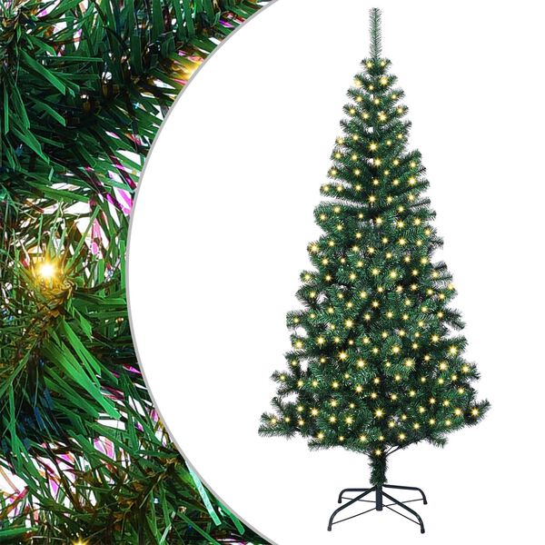 vidaXL K&uuml;nstlicher vorbeleuchteter Weihnachtsbaum Gr&uuml;n 210 cm