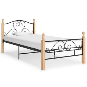 vidaXL Bettgestell Schwarz Metall 90x200 cm