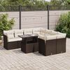 vidaXL 9-tlg. Garten-Sofagarnitur mit Kissen Braun Poly Rattan