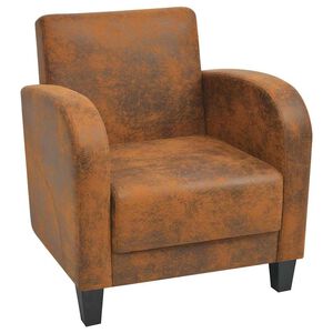 vidaXL Sessel Braun Wildleder-Optik