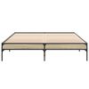vidaXL Bettgestell Sonoma-Eiche 160x200 cm Holzwerkstoff und Metall