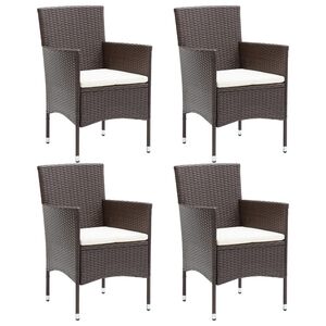 vidaXL Garten-Essst&uuml;hle 4 Stk. Poly Rattan Braun