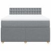 vidaXL Boxspringbett mit Matratze Hellgrau 160x200 cm Stoff
