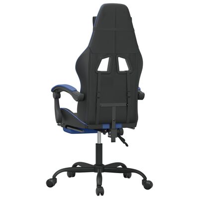 vidaXL Gaming-Stuhl mit Fußstütze Drehbar Schwarz & Blau Kunstleder