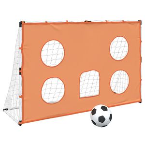 vidaXL Fu&szlig;balltor f&uuml;r Kinder mit Zielmatte und Ball 182x62x118 cm