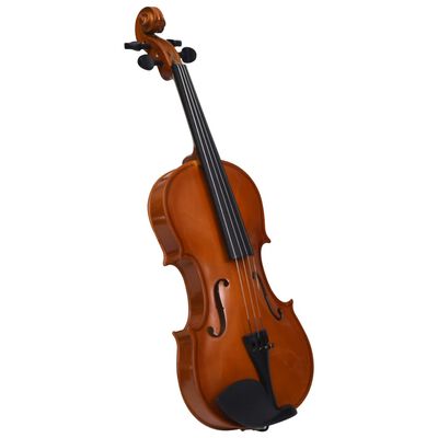 vidaXL Violine Komplettset mit Bogen und Kinnhalter Dunkles Holz 4/4
