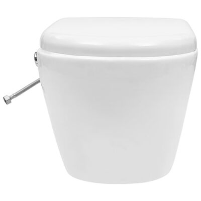 vidaXL Wand-WC ohne Spülrand mit Einbau-Spülkasten Keramik Weiß