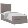 vidaXL Ottoman-Bett mit Matratze Taupe 100x200 cm Stoff