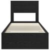 vidaXL Bettrahmen Schwarz Eichen-Optik 90 x 200 cm Holzwerkstoff