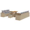 vidaXL Gartensofa-set 10 stk. Beige Poly-Rattan