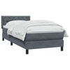 vidaXL Boxspringbett mit Matratze Dunkelgrau 80x220 cm Samt