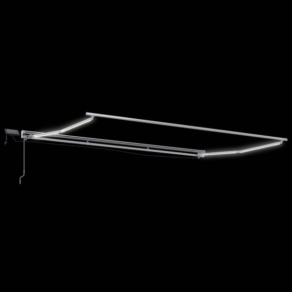 vidaXL Manueller Markisenrahmen mit LEDs Wei&szlig; 5 x 3 m Aluminium