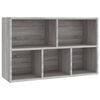 vidaXL Bücherregal/Sideboard Grau Sonoma 50x25x80 cm Holzwerkstoff