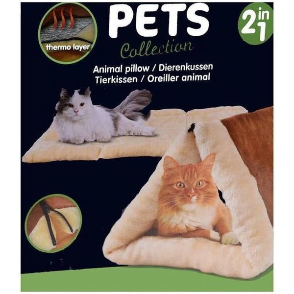 Pets Collection 2-in-1 Katzenkissen und Tunnel 90 x 60 cm
