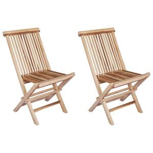 vidaXL Klappbarer Gartenstuhl 2 stk. Natur Massivholz Teak