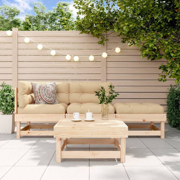 vidaXL 4-tlg. Garten-Lounge-Set Massivholz Kiefer