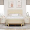 vidaXL Boxspringbett mit Matratze Creme 160 x 200 cm Stoff