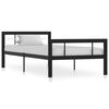 vidaXL Bettgestell Schwarz und Wei&szlig; Metall 100 &times; 200 cm